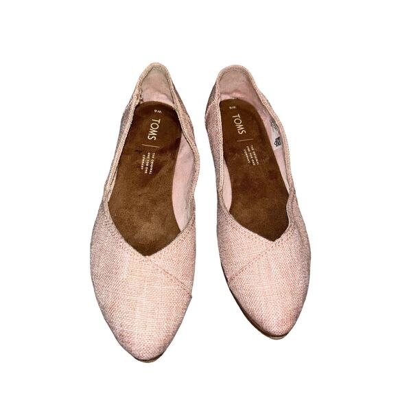 Tom’s Women’s Jutti Flats Light Pink Linen Size 6 - Picture 2 of 10